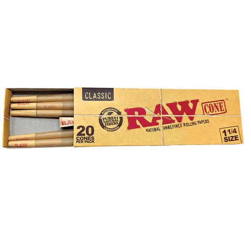RAW CLASSIC 1 1/4 CONES 20PK / 12CT BOX