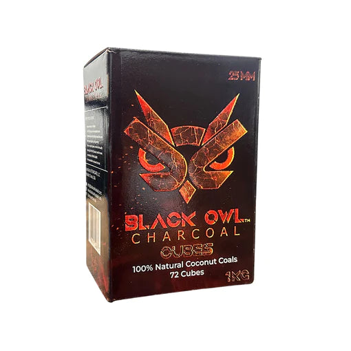 BLACK OWL CHARCOAL 25MM CUBES - 72CT