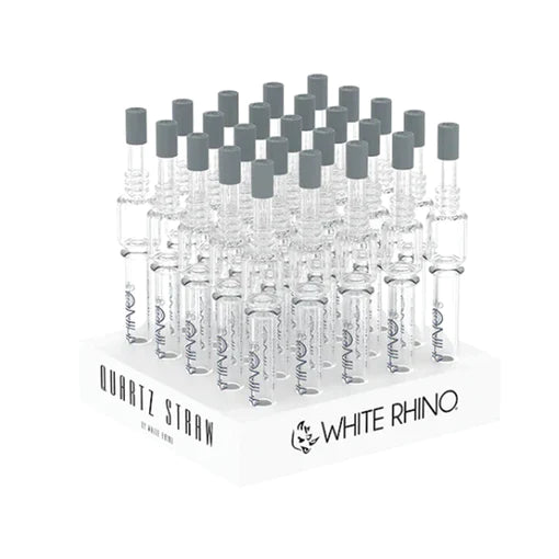 WHITE RHINO QUARTZ V4 GLASS STRAW 25CT