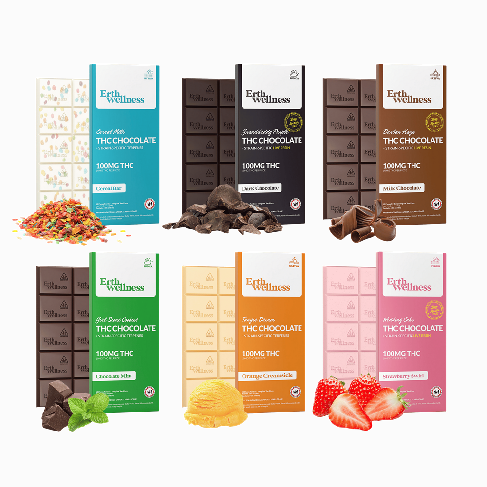 Erth Wellness D9 Strain-Specific Chocolate Bar, 100mg