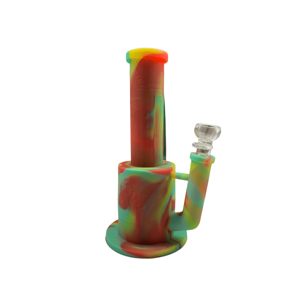 Silicone Wide Base Water Pipe with Embossed Designs