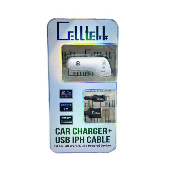CELLTEKK CHARGER 2IN1 CAR + IPHONE