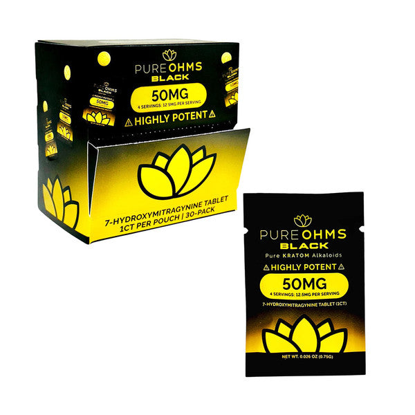 PURE OHMZ BLACK 1PK 50MG TABLET - 30CT DISPLAY
