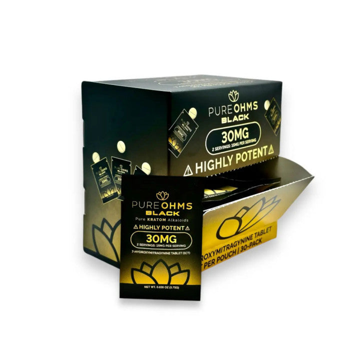 PURE OHMS BLACK 1PK 30MG TABLETS - 30CT DISPLAY