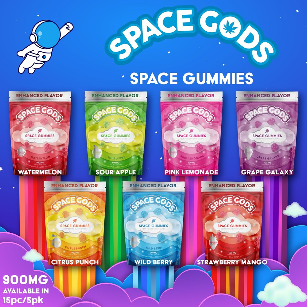 Space Gods D9 Space Gummies, 900mg 15ct