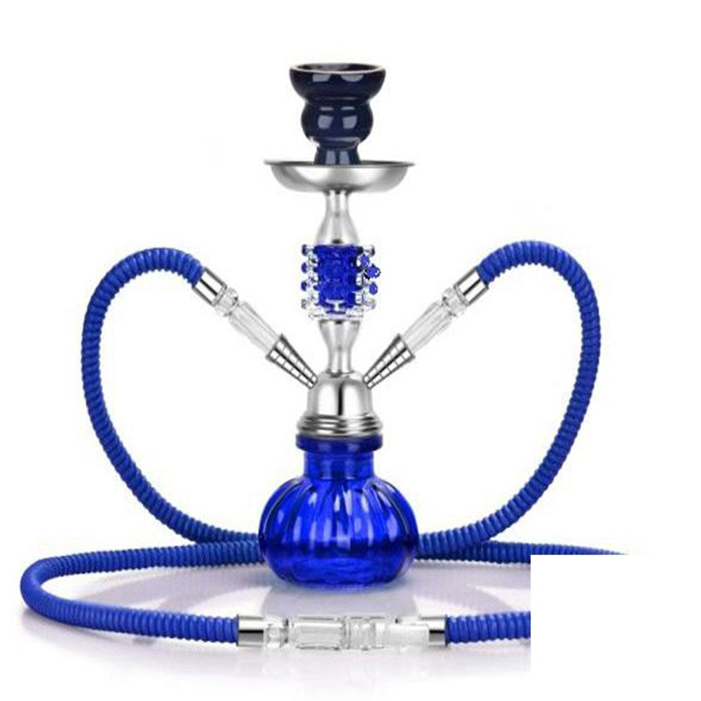Zebra Smoke Omar 11 Inch Double Hose Hookah - Assorted Colors