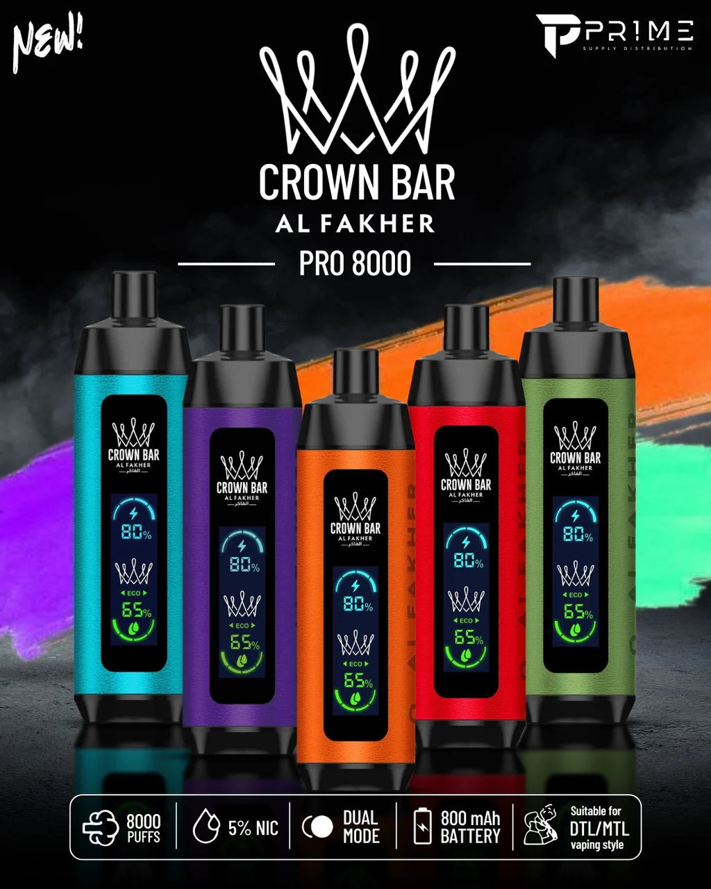AL FAKHER CROWN BAR 8000 PRO 5PK