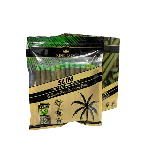 KING PALM 25PK SLIM W/ BOVEDA - 8CT BOX