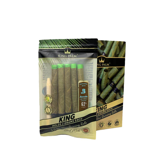 KING PALM 5PK KING SIZE ROLLS W/ BOVEDA 15CT BOX