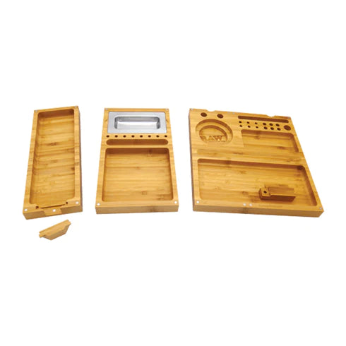RAW TRIPLE FLIP BAMBOO ROLLING TRAY