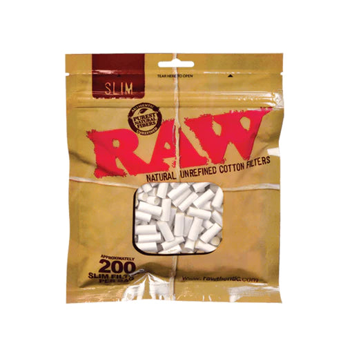 RAW COTTON FILTER TIPS - 200CT BAG