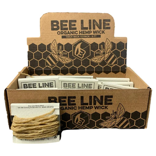 BEE LINE THICK 9FT HEMP WICK 15PK BOX