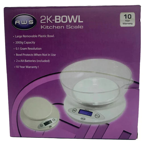 AWS 2K-BOWL SCALE - 2000G X 0.1G - WHITE