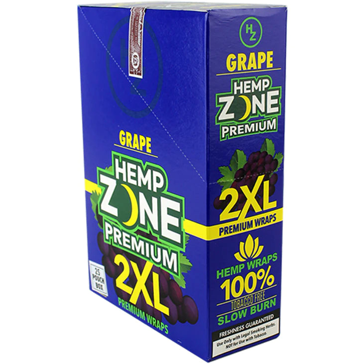 HEMP ZONE PREMIUM 2XL WRAPS - 25CT BOX