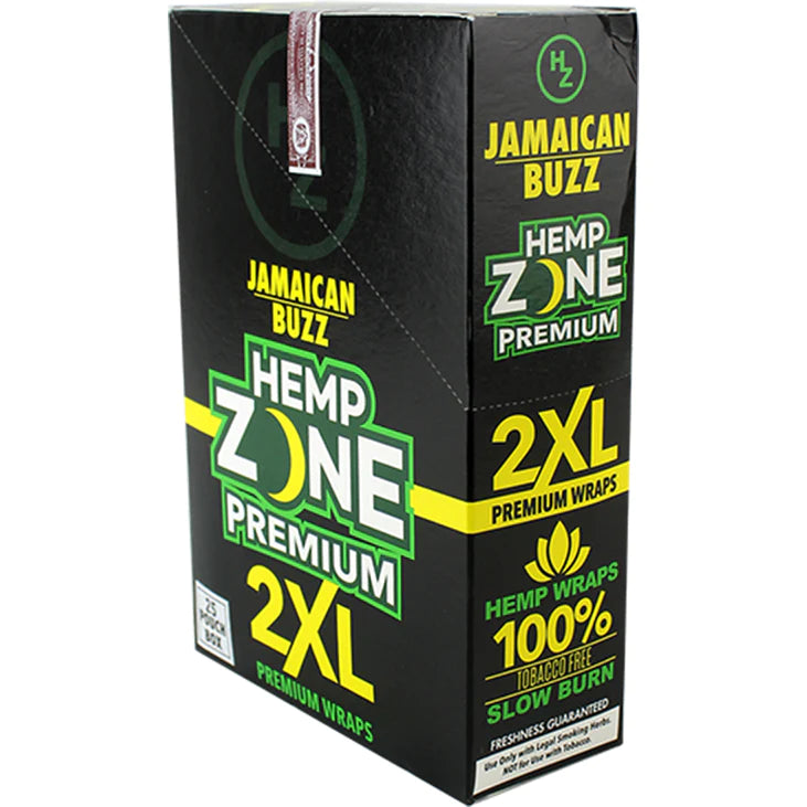 HEMP ZONE PREMIUM 2XL WRAPS - 25CT BOX
