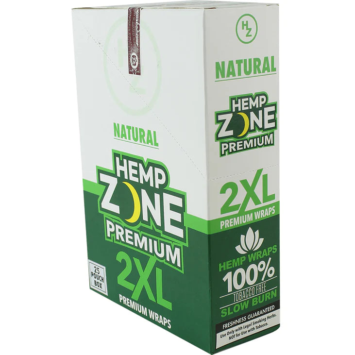 HEMP ZONE PREMIUM 2XL WRAPS - 25CT BOX