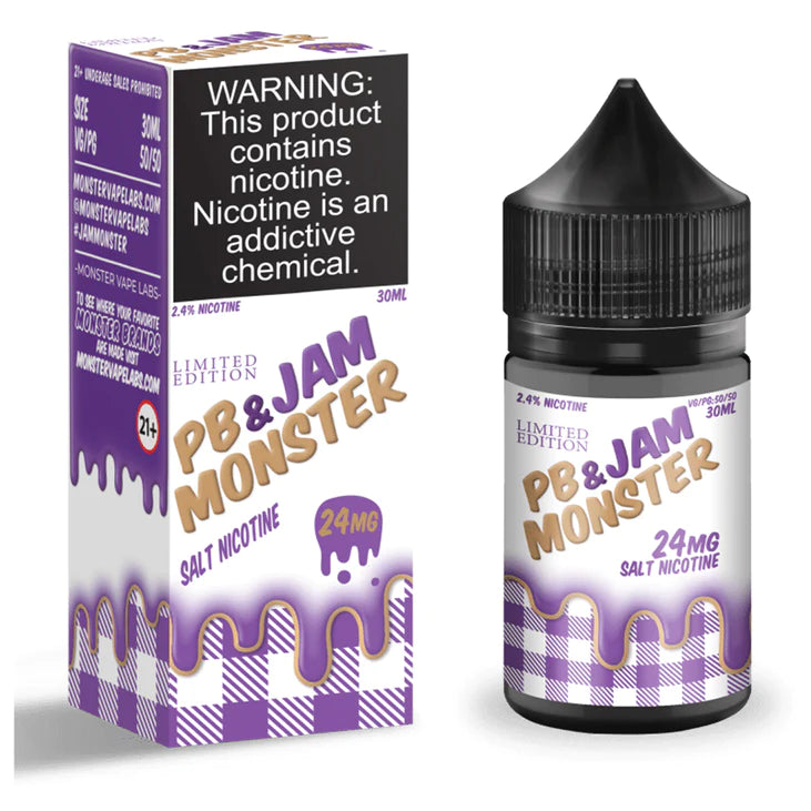PB & JAM MONSTER SALT NIC E-LIQUID - 48MG / 30ML