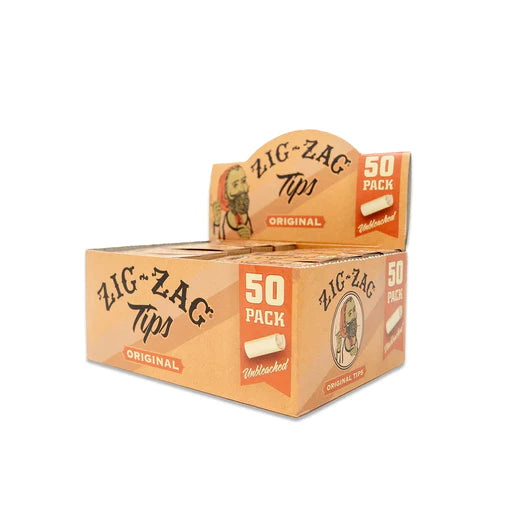 ZIG-ZAG ORIGINAL UNBLEACHED ROLLING TIPS - 50PK