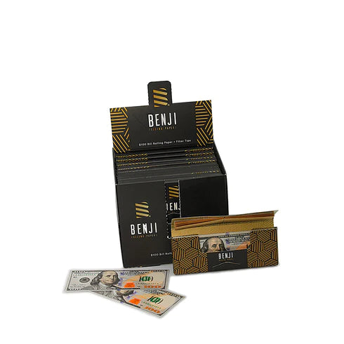 BENJI $100 ROLLING PAPERS & TIPS - 24CT BOX