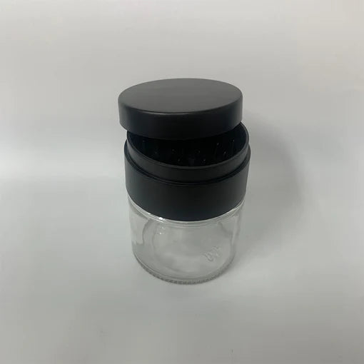 3OZ GLASS JAR W/ GRINDER TOP
