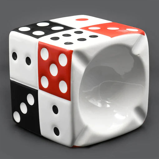 CERAMIC DICE CUBE ASHTRAY