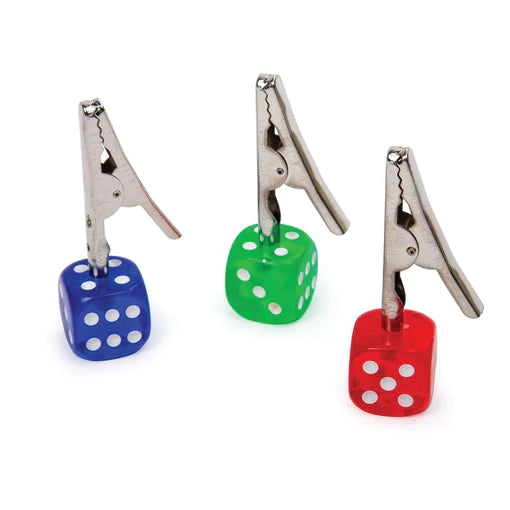 ASSORTED COLOR DICE ROACH CLIP - 5CT