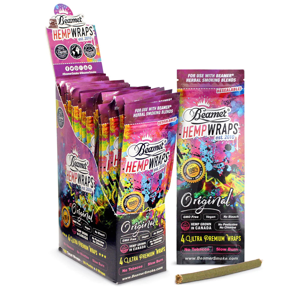 BEAMER ORIGINAL SIZE VEGAN HEMP WRAP - 25CT BOX
