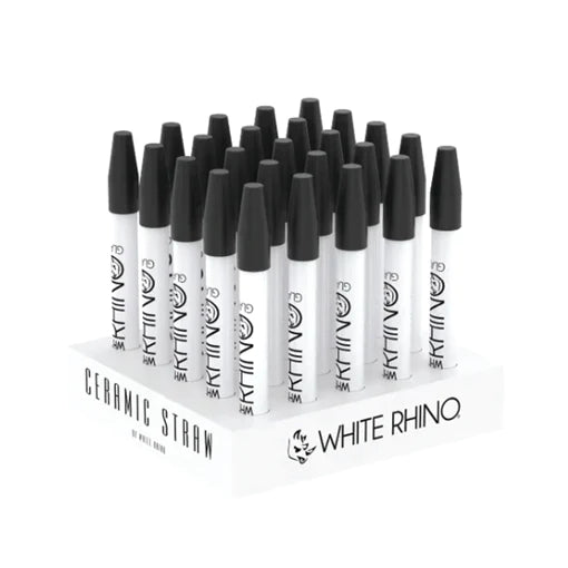 WHITE RHINO CERAMIC STRAW 25CT