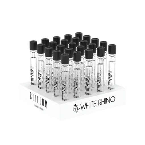 WHITE RHINO CHILLUM WITH SILICONE CAP 25CT