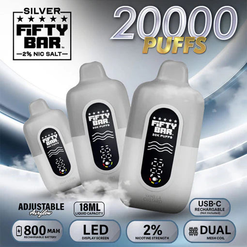 FIFTY BAR V2 SILVER 2%-5PK