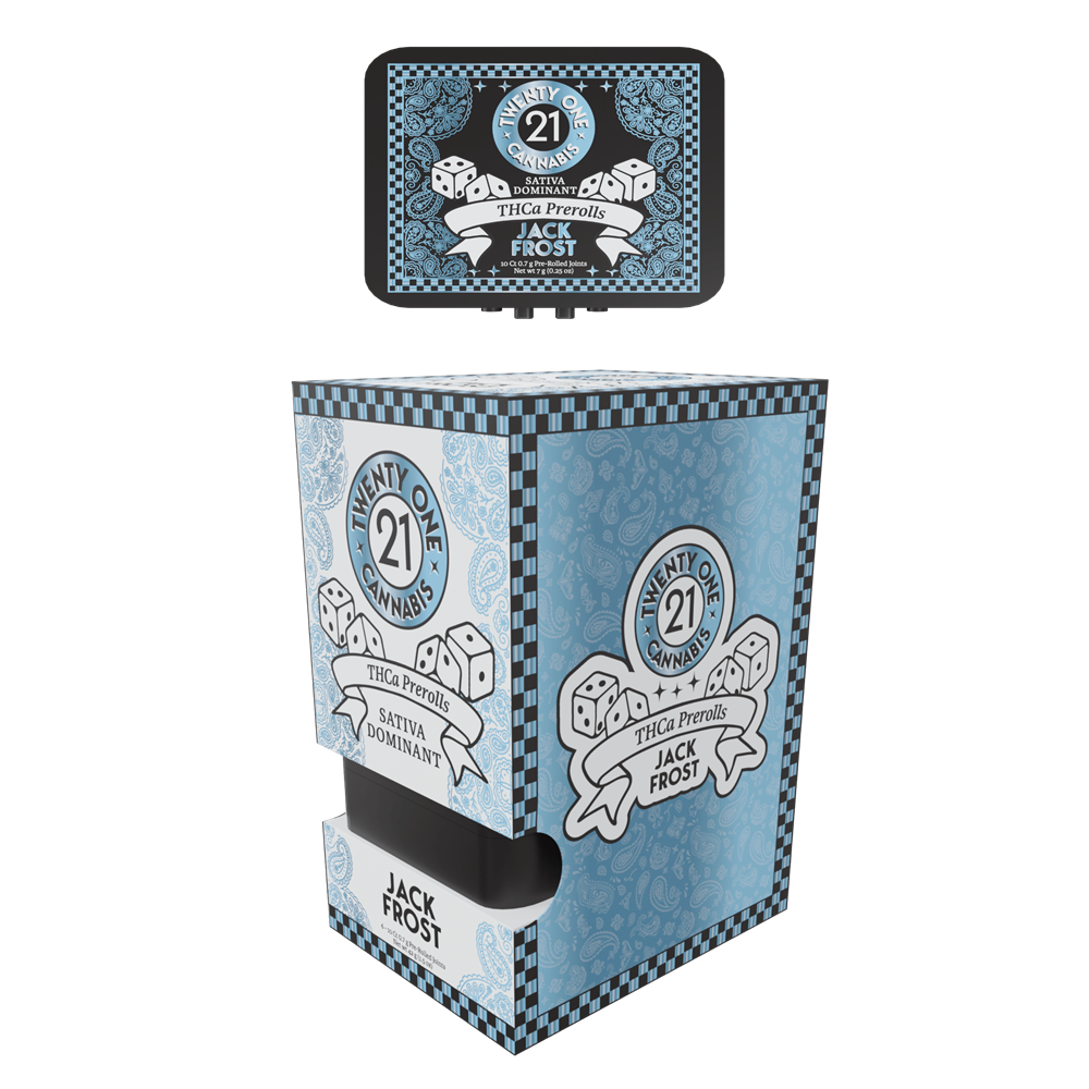 Twenty One Cannabis THC-A Pre-Rolls Tin, 7g