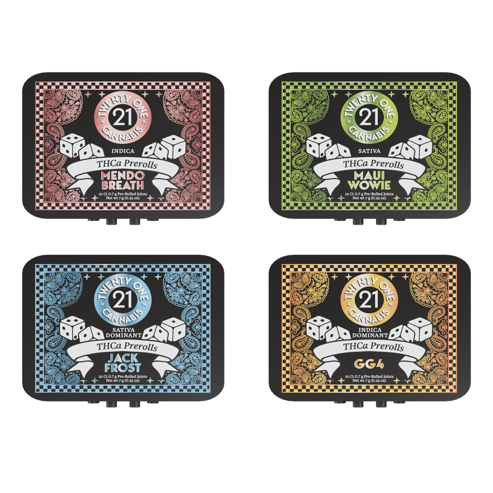 Twenty One Cannabis THC-A Pre-Rolls Tin, 7g