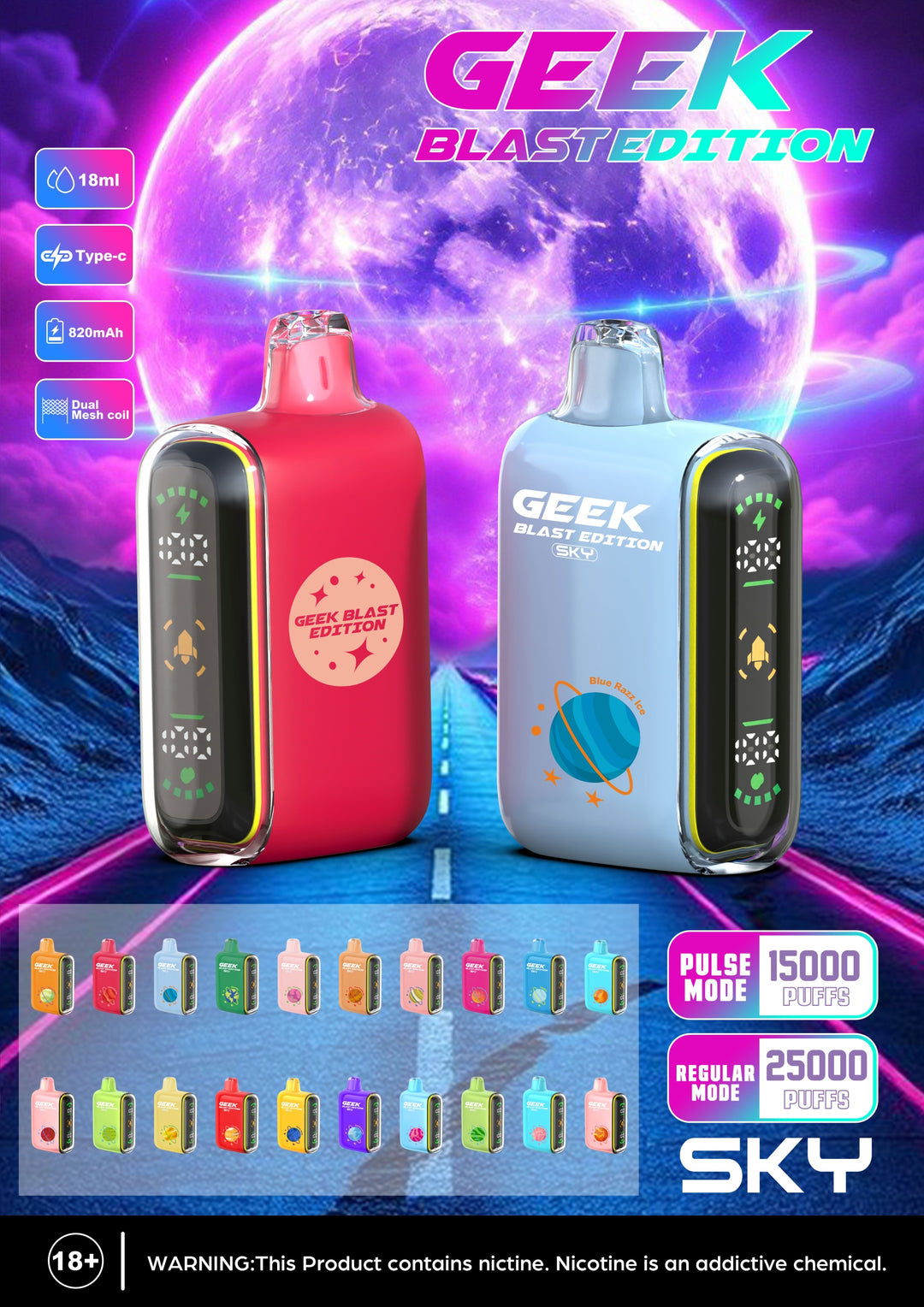 GEEK BLAST EDITION 25K DISPOSABLE 5CT