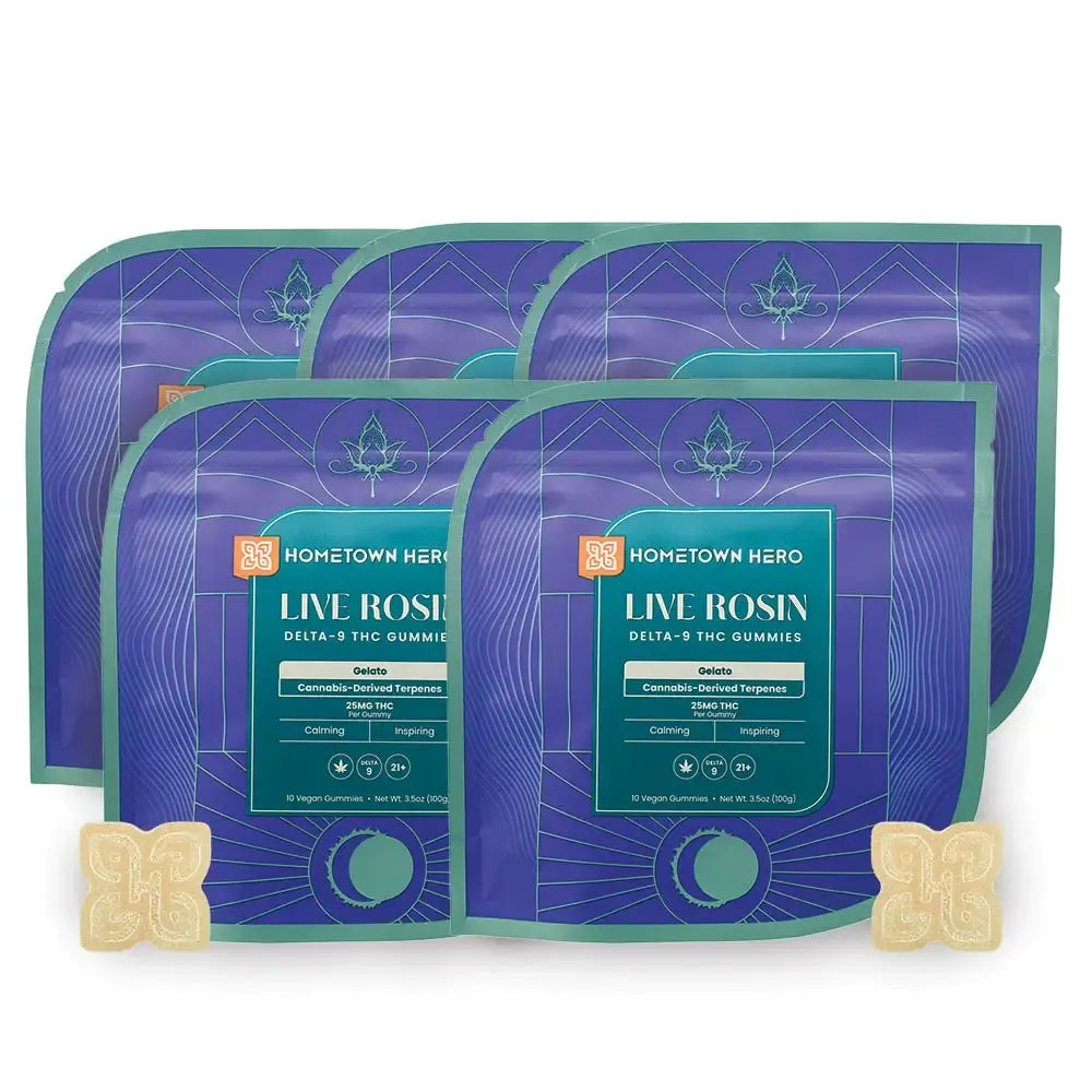 Hometown Hero D9 Live Rosin Gummies, 250mg