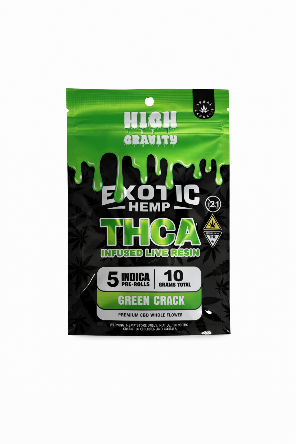 HIGH GRAVITY EXOTIC THCA PRE ROLLS 5PK 10CT