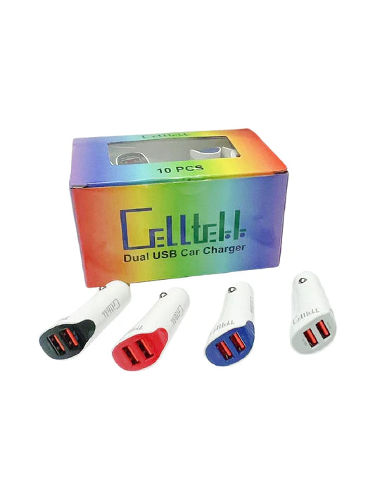 CELLTEKK SQUARE SINGLE CAR USB 10PC