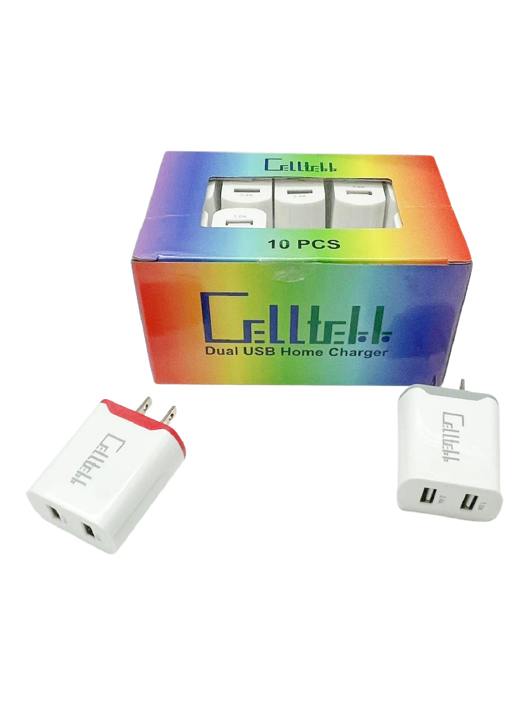 CELLTEKK SQUARE SINGLE HOME USB 10PC