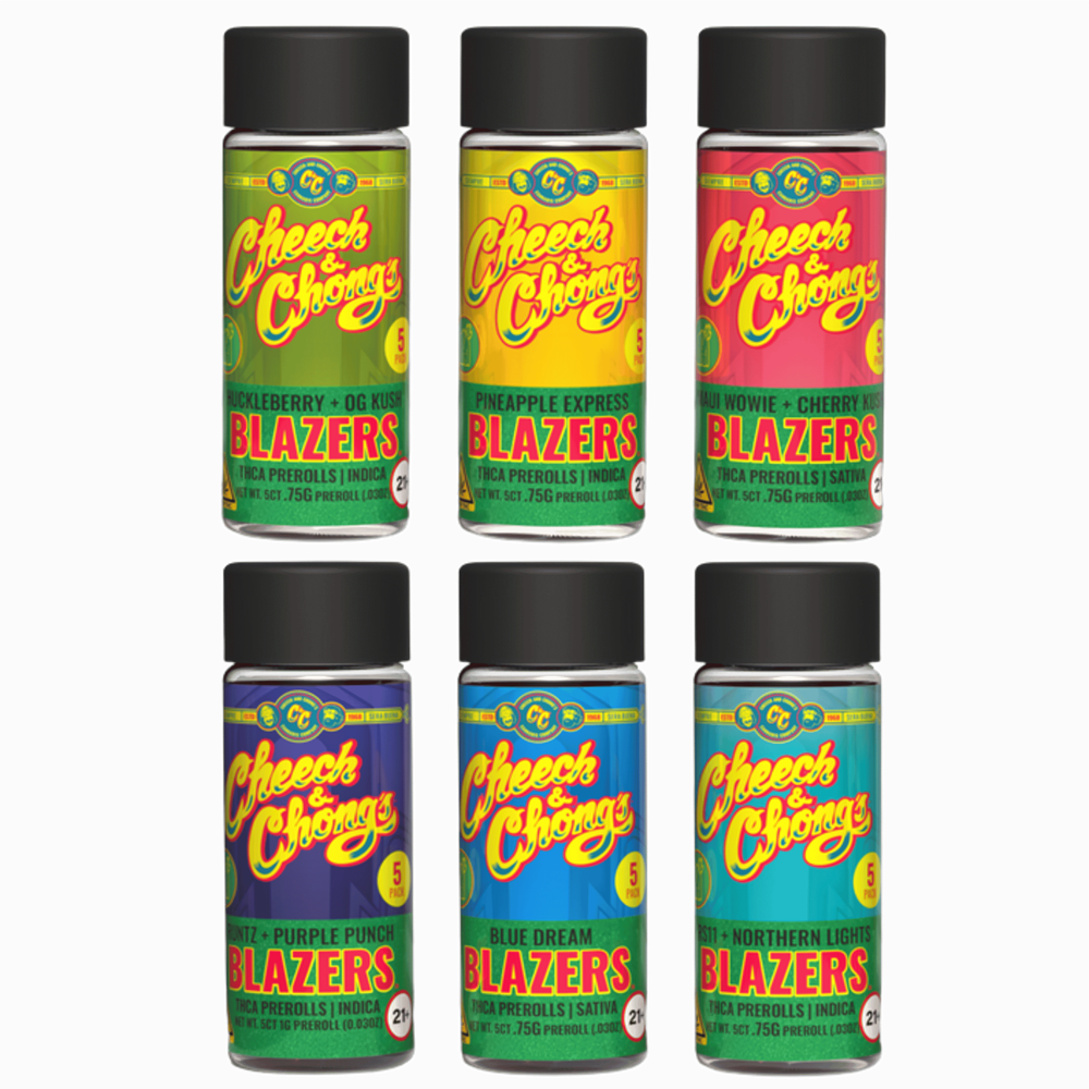 Cheech and Chong Mini Blazers THC-A Pre-Rolls Jar, 5pk
