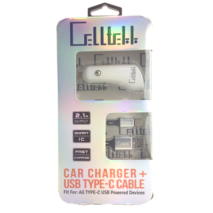 CELLTEKK CHARGER 2IN1 CAR + TYPE C