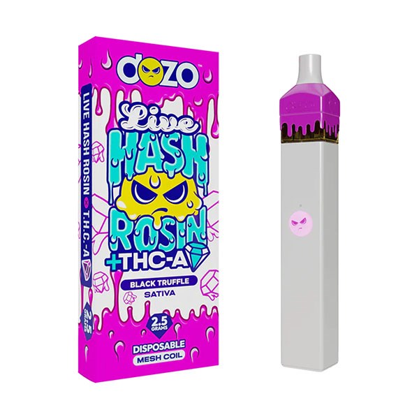 Dozo Live Hash Rosin + THC-A Diamond Disposable, 2.5g/5CT