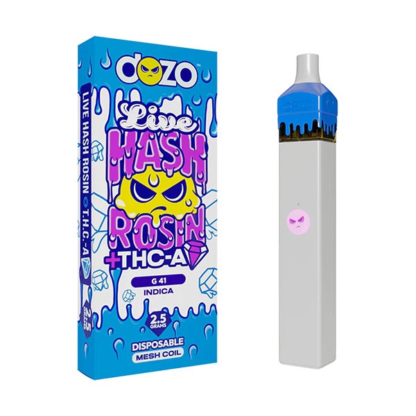 Dozo Live Hash Rosin + THC-A Diamond Disposable, 2.5g/5CT