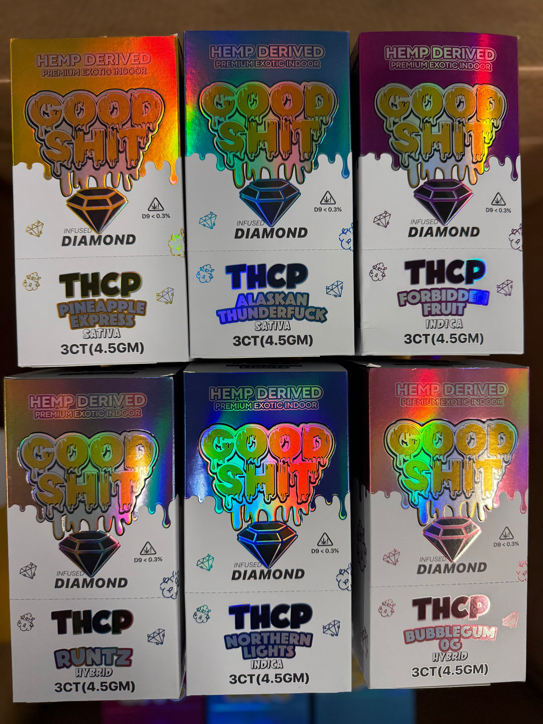 GOOD SHIT INFUSED DIAMOND THCP PRE ROLLS 4.5G 3PK 10CT