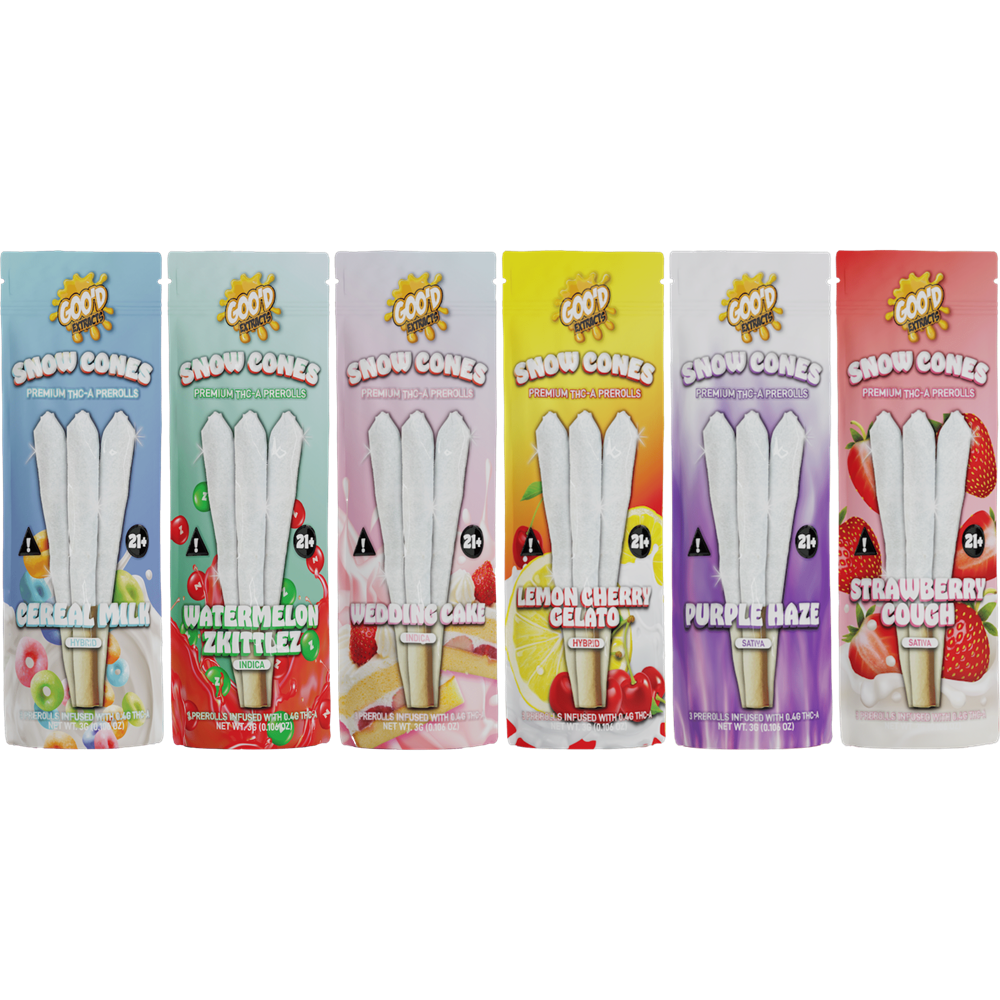 Goo'd Extracts THC-A Snow Cones Pre-Rolls, 3g 5 Pack