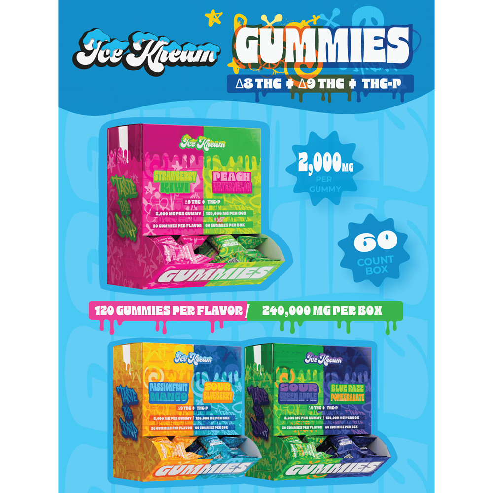 Ice Kream D9 + THC-P Gummy, 1pk/2000mg