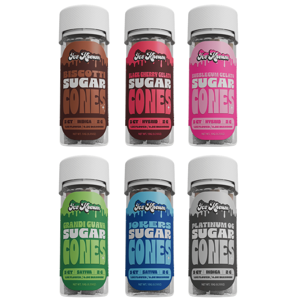 Ice Kream Sugar Cones THC-A Pre-Rolls Jar, 5pk