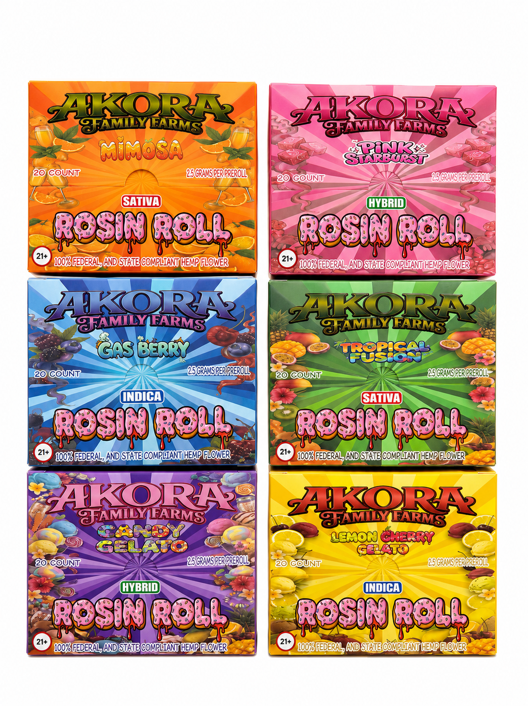 AKORA ROSIN ROLL PREROLL 2.5G 20CT