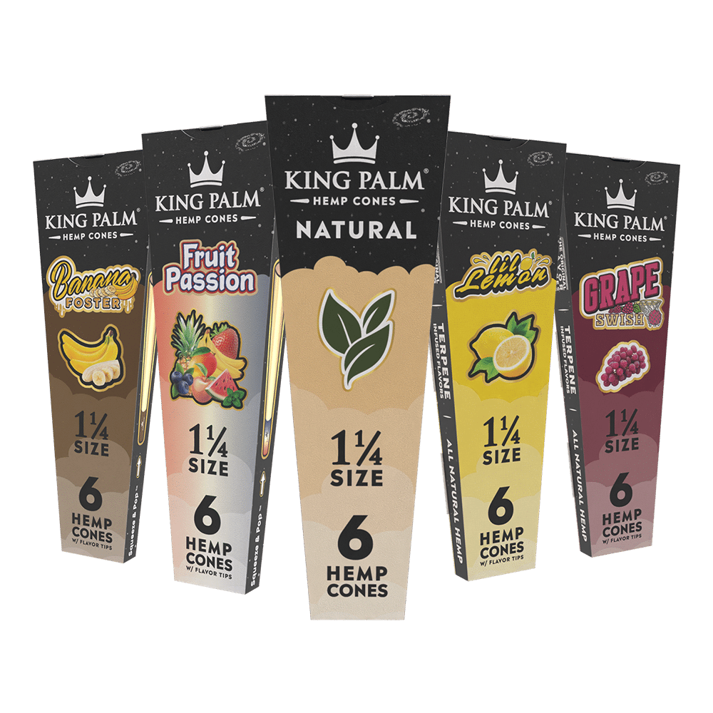 King Palm 1.25" Flavored Hemp Cones, 6pk/30CT