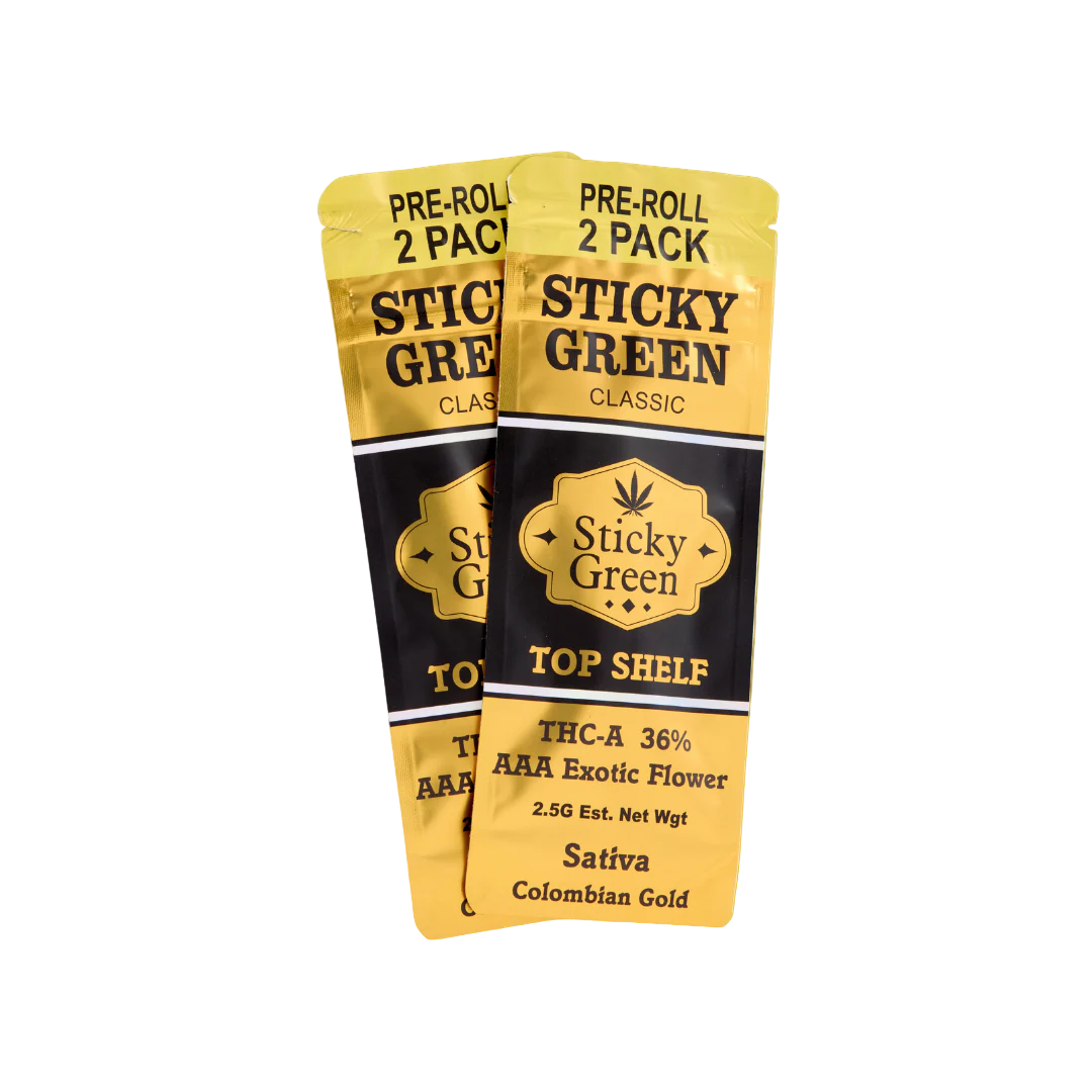 STICKY GREEN 2.5G GOLD PRE ROLLS 2PK 10CT
