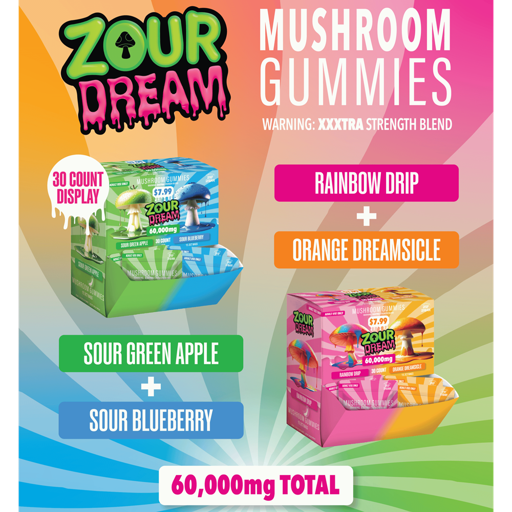 Zour Dream Mind Melting Mushroom Gummies, 2pk