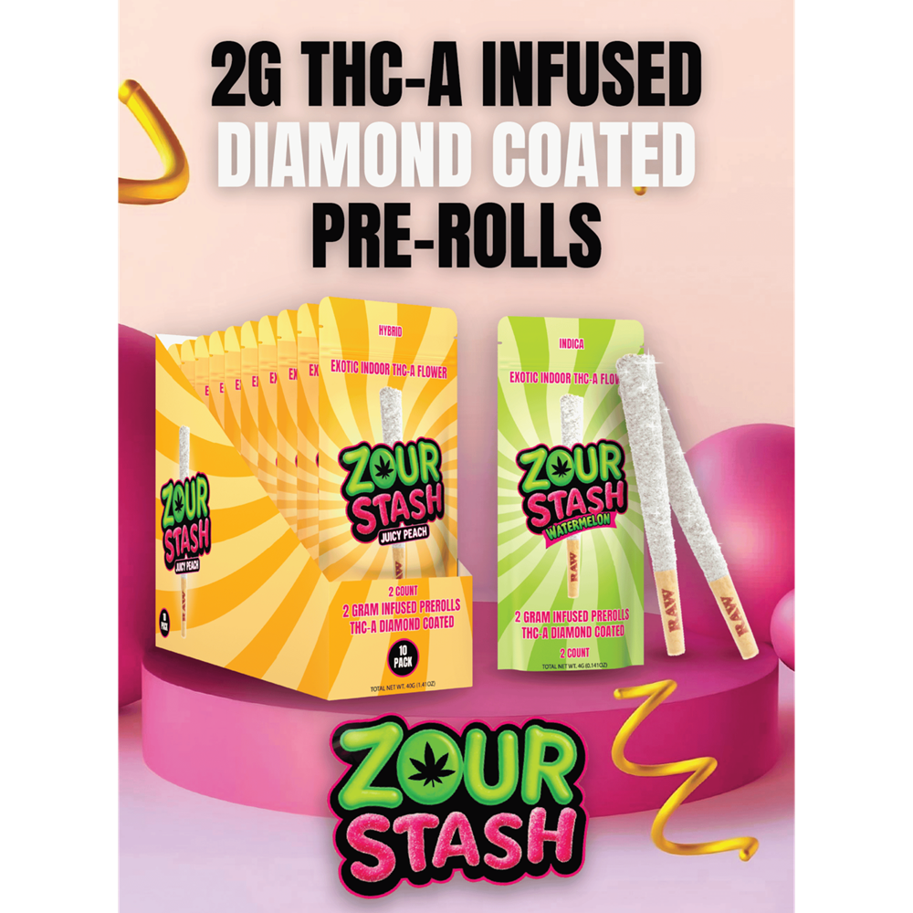 Zour Stash THC-A Infused Pre-Rolls, 2pk 10CT